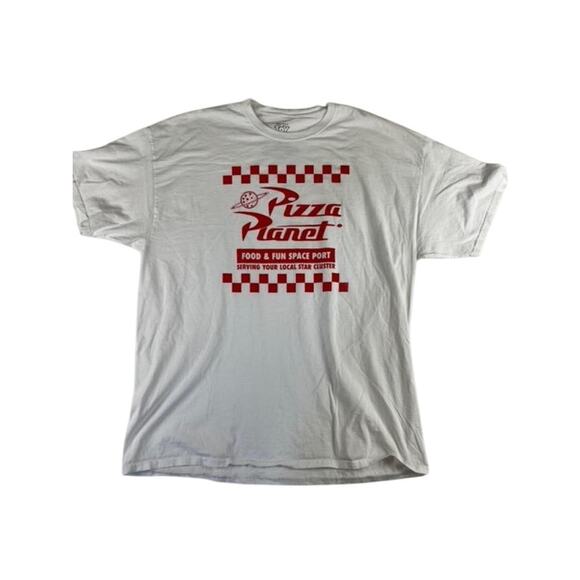 Disney Pixar Toy Story Pizza Planet T-Shirt 2XL White Red Graphic - Picture 1 of 7